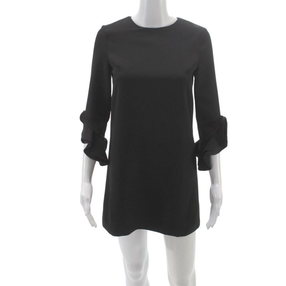 Milly Minis Women Shift Mini Dress Black 3/4 Sleeve Size 14